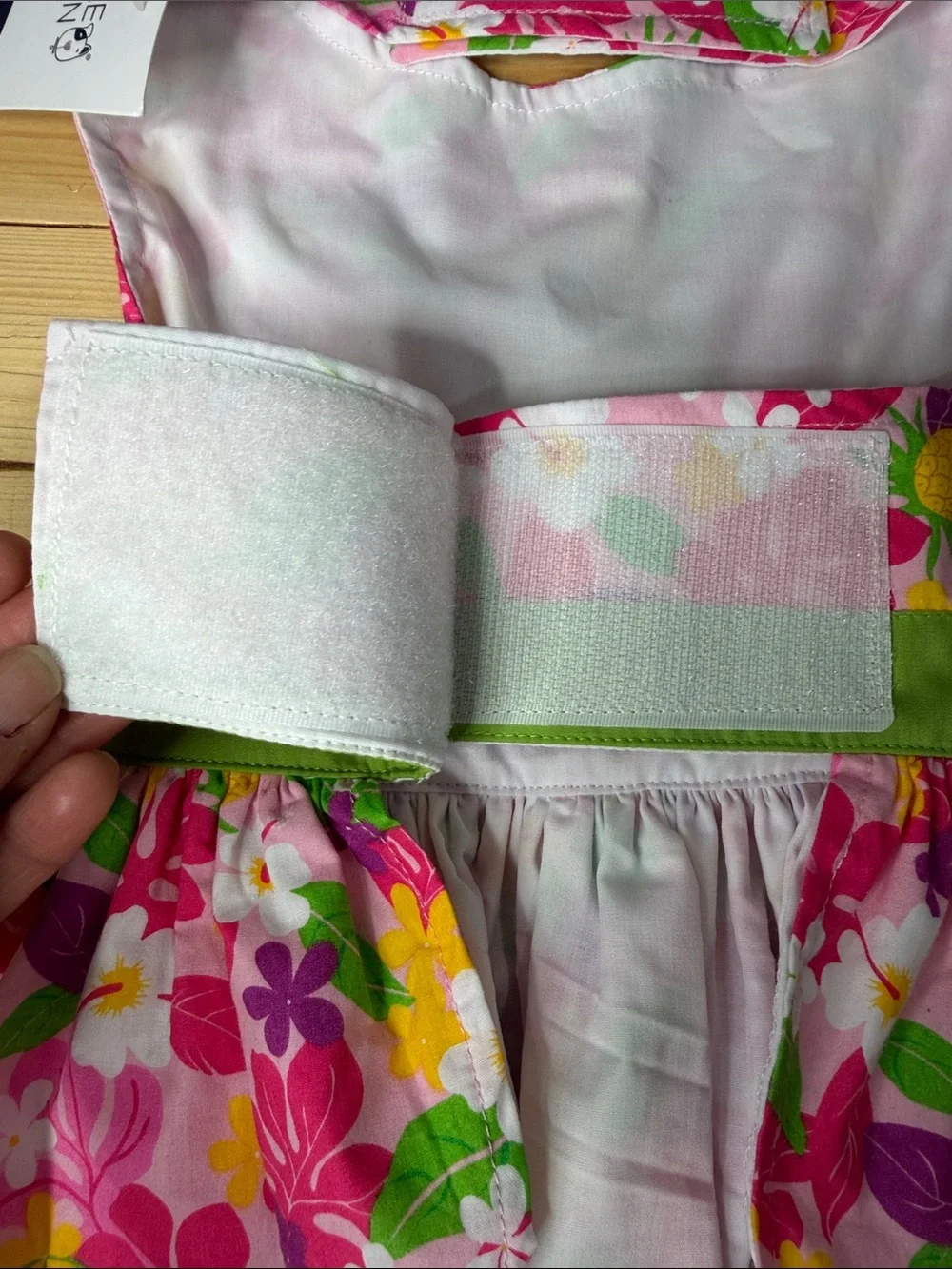 Gymboree Pink Floral Halter Dress with Green Waistband Sz L